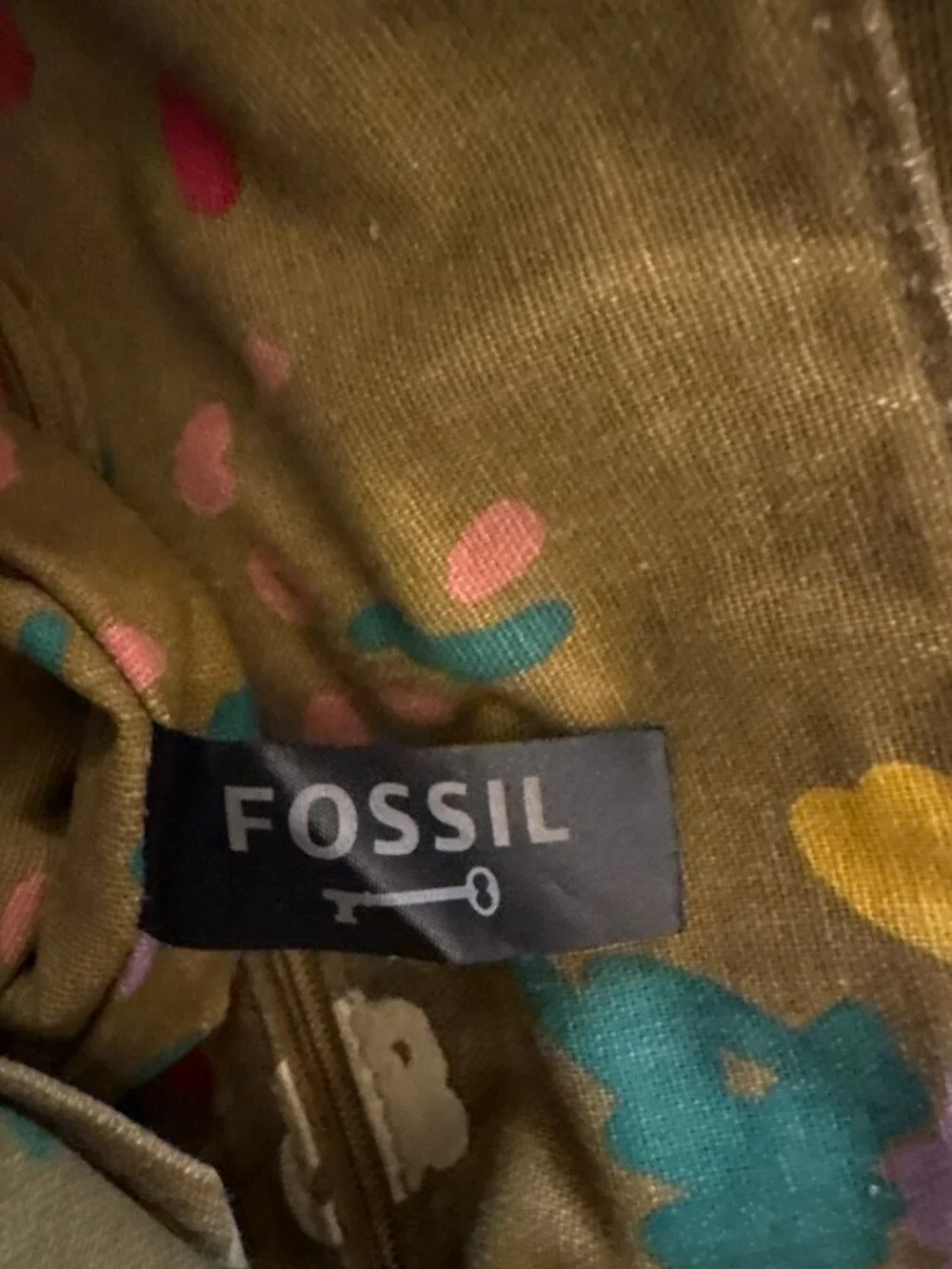 Fossil Long Live Vintage 1954 Collection Leather Trim Canvas Messenger Bag